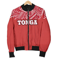 Tonga Women's Bomber Jacket - Polynesian Design - Polynesian Pride