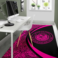 Hawaii Coat Of Arms Polynesian Area Rug Circle Style - Polynesian Pride