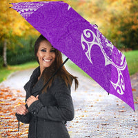 Guam Umbrella Turtle Coat of Arms Polynesian Pattern White Violet - Polynesian Pride