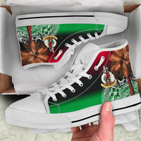 Vanuatu High Top Shoes Polynesian Palm Tree Flag - Polynesian Pride