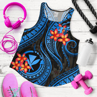 Polynesian Hawaii Women Racerback Tank - Blue Plumeria - Polynesian Pride
