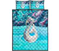 New Zealand Quilt Bed Set, Maori Manaia And Paua Shell Quilt Pillow Cover - Polynesian Pride