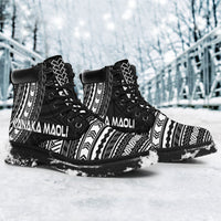 Kanaka Maoli Leather Boots - Polynesian Black Chief Version - Polynesian Pride