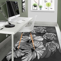 Hawaiian Map Hibiscus Flowers Vintage Polynesian Rug AH - Polynesian Pride