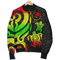 Yap Micronesian Men Bomber Jacket - Reggae Tentacle Turtle - Polynesian Pride