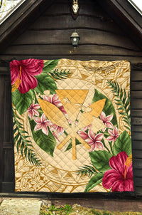 Hawaii Premium Quilt - Kanaka Maoli Premium Quilt Strong Pattern Hibiscus Plumeria AH - Polynesian Pride