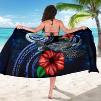 Federated States Of Micronesia Polynesian Sarong - Blue Turtle Hibiscus - Polynesian Pride