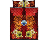 Federated States Of Micronesia Custom Personalised Quilt Bed Sets - Tribal Tuna Fish - Polynesian Pride