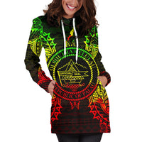Palau Polynesian Hoodie Dress Map Reggae - Polynesian Pride