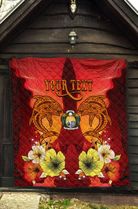 Nauru Personalised Premium Quilt - Tribal Tuna Fish - Polynesian Pride