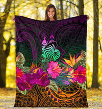 New Caledonia Polynesian Premium Blanket - Summer Hibiscus - Polynesian Pride