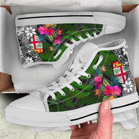 Fiji High Top Shoes - Turtle Plumeria Banana Leaf - Polynesian Pride