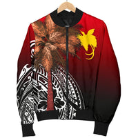 Papua New Guinea Men's Bomber Jacket - Polynesian Palm Tree - Polynesian Pride