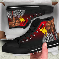 Papua New Guinea High Top Shoes - Polynesian Palm Tree - Polynesian Pride