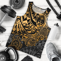 Guam Polynesian Tank Top (Men) - Gold Turtle Flowing Gold - Polynesian Pride