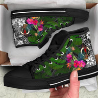 Vanuatu High Top Shoes - Turtle Plumeria Banana Leaf - Polynesian Pride