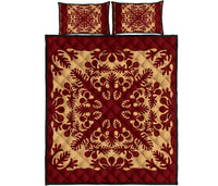 Hawaiian Quilt Vintage Quilt Bed Set Red - Polynesian Pride
