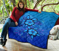 Turtle Hibiscus Ocean Premium Quilt - Polynesian Pride
