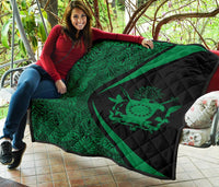 Cook Islands Coat Of Arms Polynesian Premium Quilt - Circle Style - 08 - Polynesian Pride