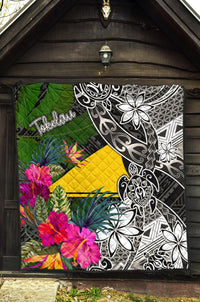 Tokelau Premium Quilt - Turtle Plumeria Banana Leaf - Polynesian Pride