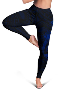 Hawaii Turtle Shark Polynesian Leggings - Blue - Polynesian Pride