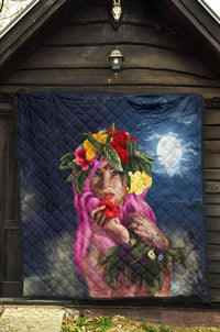 Hawaii Kanaka Colorful Hula Girl Premium Quilt - Dinh Style - Polynesian Pride