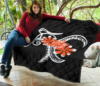 Plumeria Polynesia Orange Premium Quilt - Polynesian Pride