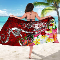 Tonga Sarong - Turtle Plumeria (Red) - Polynesian Pride
