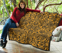 Polynesian Premium Quilt Yellow Black - Polynesian Pride