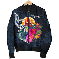 Tahiti Polynesian Men's Bomber Jacket - Tropical Flower - Polynesian Pride