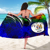 Niue Sarong - Tropical Leaf Rainbow Color - Polynesian Pride