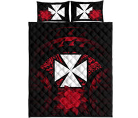 Wallis And Futuna Polynesian Quilt Bed Set Hibiscus Red - Polynesian Pride