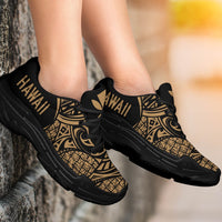 Kanaka White Chunky Sneakers Gold - Circle Style - Polynesian Pride