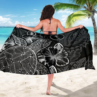 Chuuk Sarong - Turtle Hibiscus Pattern Black - Polynesian Pride