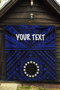 Cook Island Personalised Premium Quilt - Seal With Polynesian Tattoo Style ( Blue) - Polynesian Pride
