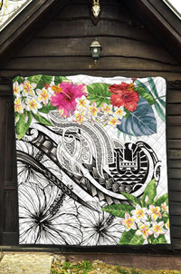 Tahiti Polynesian Premium Quilt - Summer Plumeria (White) - Polynesian Pride