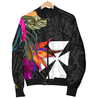 Wallis And Futuna Men's Bomber Jacket - Polynesian Hibiscus Pattern - Polynesian Pride