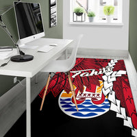 Tahiti Polynesian Are Rug - Tribal Wave Tattoo Flag Style - Polynesian Pride