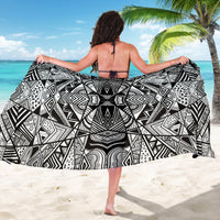Polynesian Tribal Sarong White And Black - Polynesian Pride