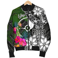 Yap Men Bomber Jacket - Turtle Plumeria Banana Leaf - Polynesian Pride