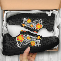 Hawaii Polynesian Hibiscus Sneakers - JVT Style - Black - Polynesian Pride