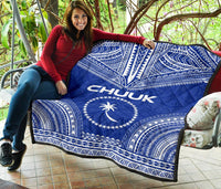 Chuuk Premium Quilt - Chuuk Flag Polynesian Chief Blue Version - Polynesian Pride
