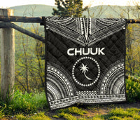Chuuk Premium Quilt - Chuuk Flag Polynesian Chief Black Version - Polynesian Pride
