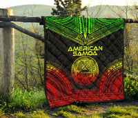 American Samoa Premium Quilt - American Samoa Seal Polynesian Chief Reggae Version - Polynesian Pride