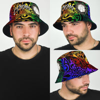 Northern Mariana Islands Bucket Hat - Rainbow Polynesian Pattern - Polynesian Pride