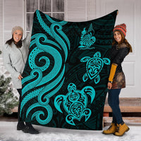 New Caledonia Premium Blanket - Turquoise Tentacle Turtle - Polynesian Pride