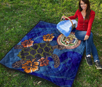 Hawaii Seal Hibiscus Ocean Pin Light Turtle Sea Premium Quilt - Polynesian Pride