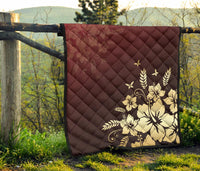 Golden Hibiscus Premium Quilt - Polynesian Pride