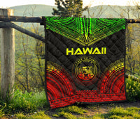 Hawaii Premium Quilt - Hawaii Seal Polynesian Chief Reggae Version - Polynesian Pride