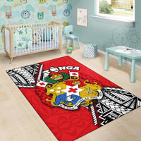 Tonga Rugby Area Rug Polynesian Style Pinwheel - Polynesian Pride